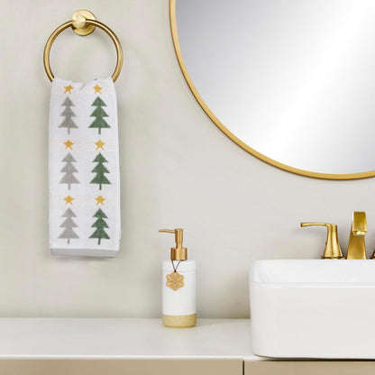 SKL Home - Juego de Toallas de Mano de 2 Piezas de 100% algodón, 100% algodón, Jacquard Reversible, Suave y Absorbente, Decorativo para baño/Cocina/Bar, Multicolor