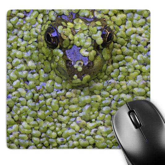 3dRose Canada Quebec Green Frog Pokes Head Out of Duckweed, Janyes Gallery Mouse Pad (mp_72318_1)