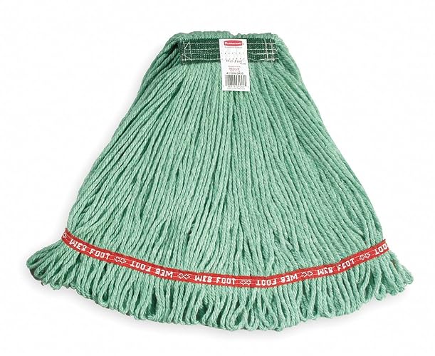 Rubbermaid Commercial Trapeador con pie de Red, Mezcla, Verde, 1" Band - Medium