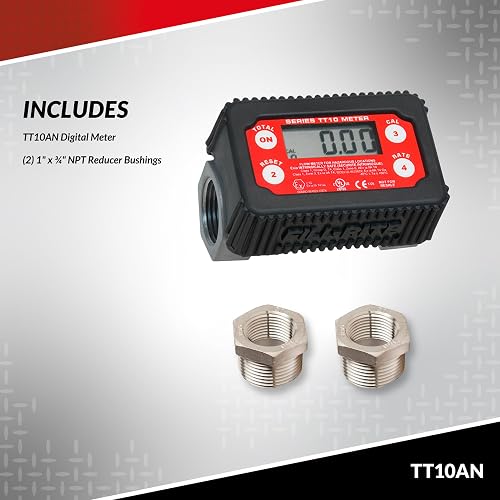 Fill-Rite TT10AN - Medidor digital de transferencia de combustible de 1 '2-35 GPM