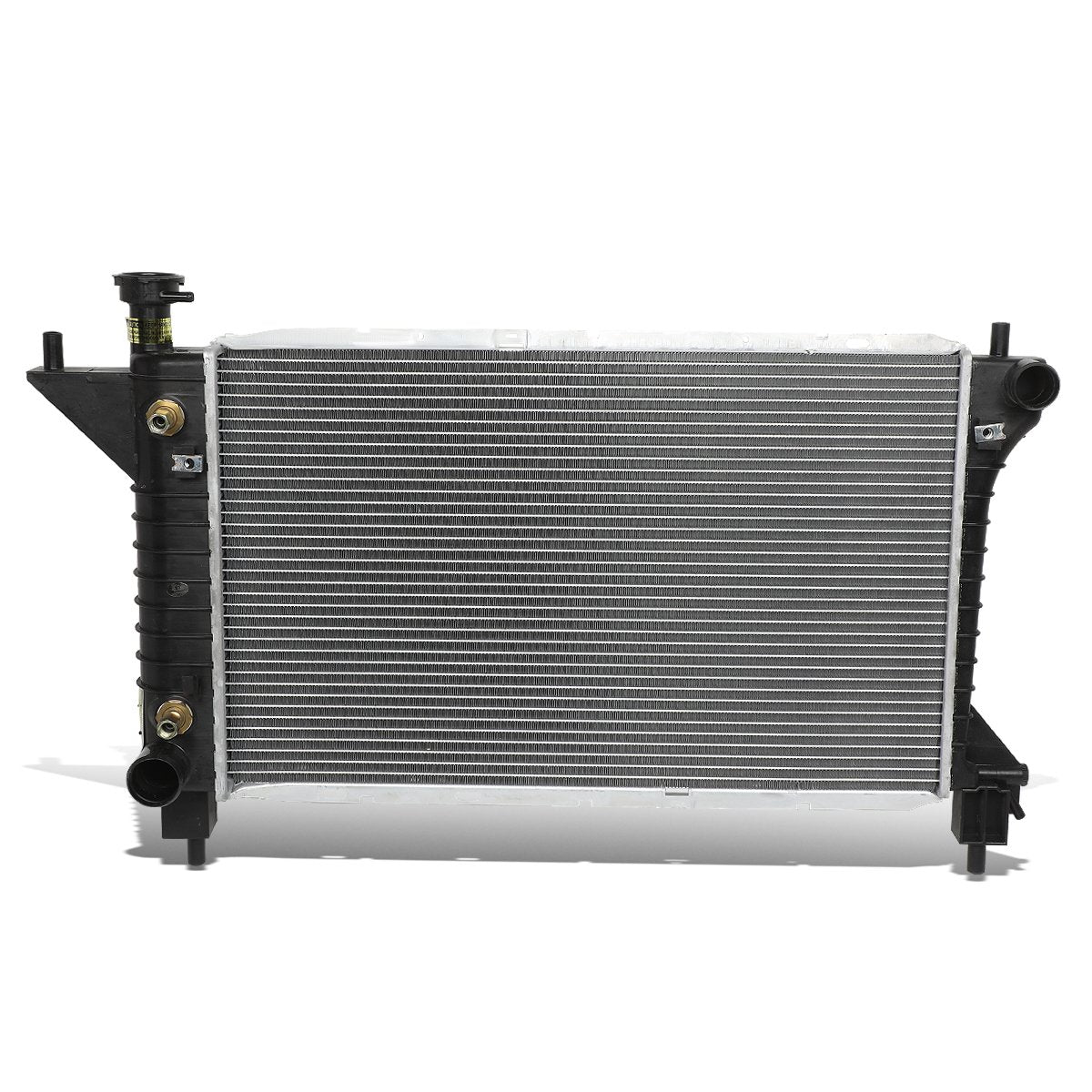 DNA Motoring OEM-RA-1488 Black Aluminum Cooling Radiator Compatible with 94-96 Mustang, 24" W X 14-7/8" H x 1" D, 1-1/2" Inlet, 1-3/4" Outlet