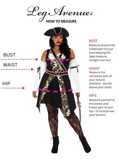 Leg Avenue Women's Black Sea Sexy Buccaneer Pirate Costume