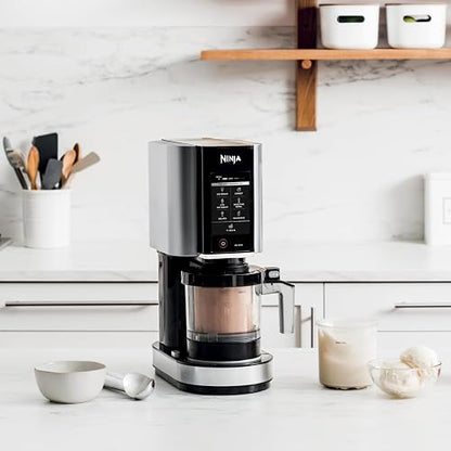Ninja CREAMi Máquina para Helados 7 Programas 2 Recipientes NC301LAA | Transforma Ingredientes Congelados en Helado Cremoso | 7 Programas en 1 Botón | 2 Recipientes con Tapa
