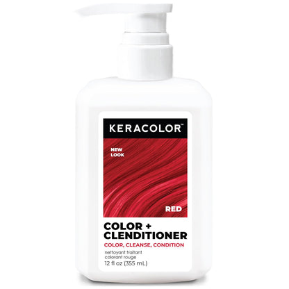 Keracolor Color + Clenditioner Acondicionador Color Oro Rosa 12oz - Rojo