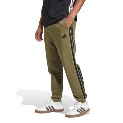 adidas Essentials 3-Stripes Fleece Sportswear Pants Pantalones Hombre - M - Olive Strata - Black