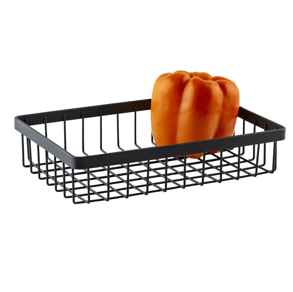 G.E.T. WB-962-MG Cesta rectangular de alambre de almacenamiento de metal para despensa, productos y más, 9 x 6 x 2 pulgadas, gris