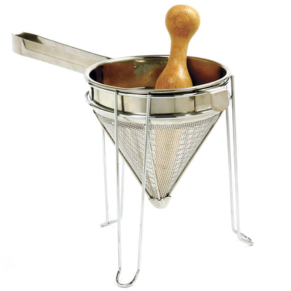 Norpro Chinois de acero inoxidable con soporte y juego de pilón, talla única, como se muestra en la imagen