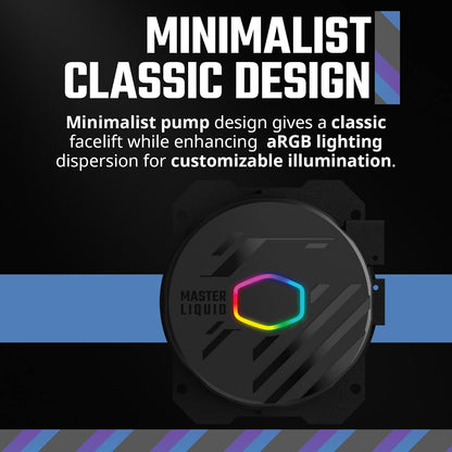 Cooler Master MasterLiquid 360L Core AIO Liquid Cooler MLW-D36M-A18PZ-R1 | 360mm, ARGB Sync, bomba de placa fría Gen S, 120mm PWM, CryoFuze 14W/mK, AMD Ryzen AM5/AM4, Intel LGA1700/1200