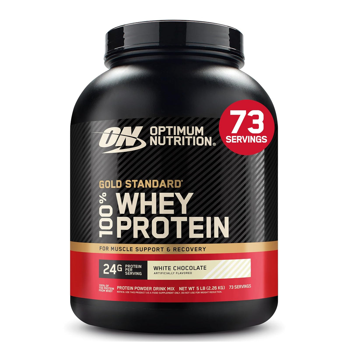 Optimum Nutrition Gold Standard 100% Whey Proteína Aislada en Polvo - Chocolate Blanco - 5 LB (2.27 kg)