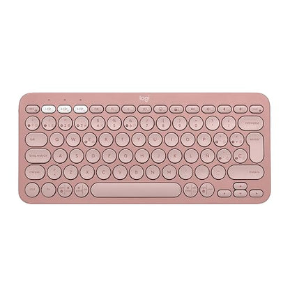 Logitech Pebble Keys 2 K380s, Teclado Bluetooth multidispositivo, accesos directos, estilizado y Portable, Easy-Switch, Windows, macOS, iPadOS, Android, ChromeOS - Rosa