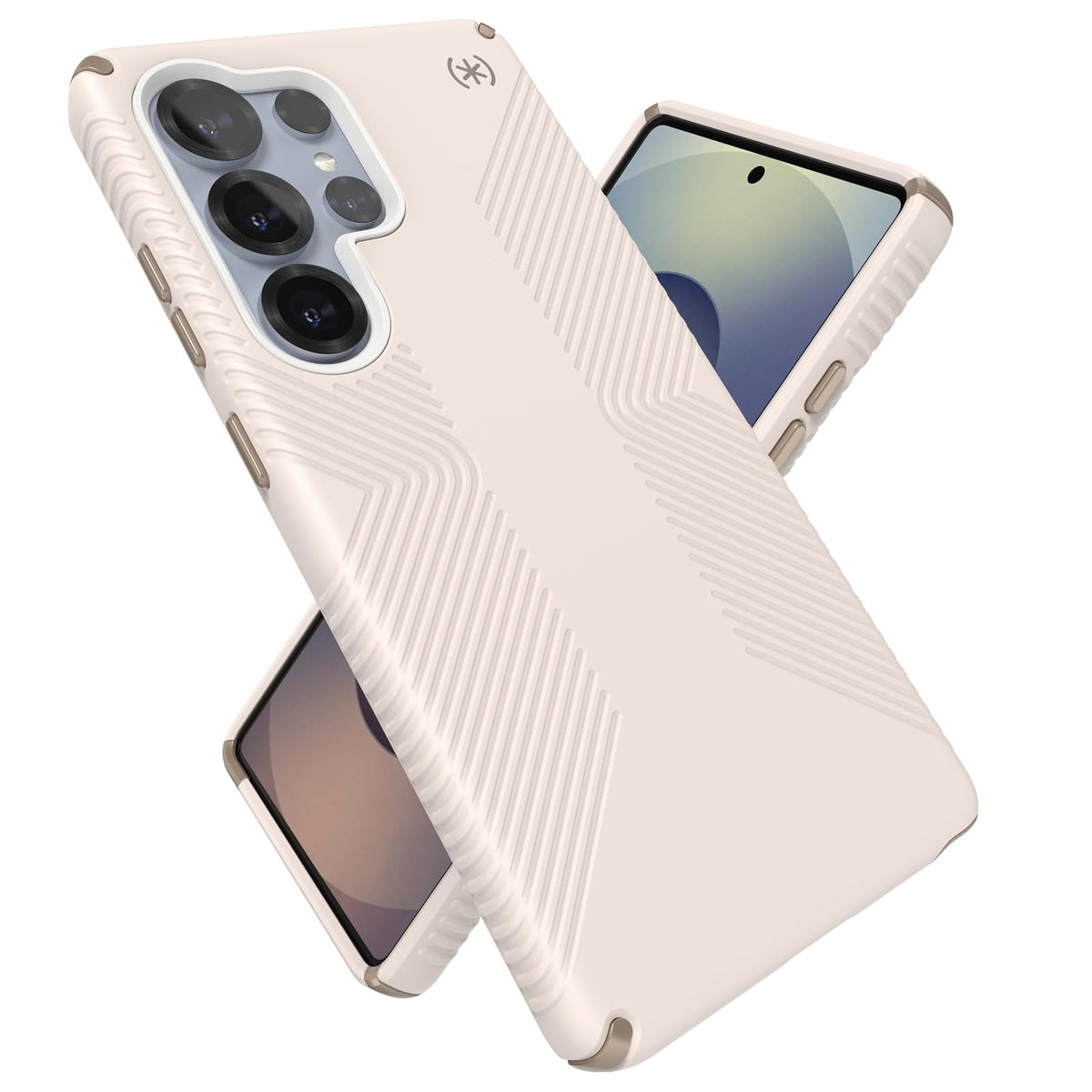 Speck Presidio Funda Magnética para Galaxy S25, S25+ y S25 Ultra - Galaxy S25 Ultra - Hueso blanqueado - Oro reliquia