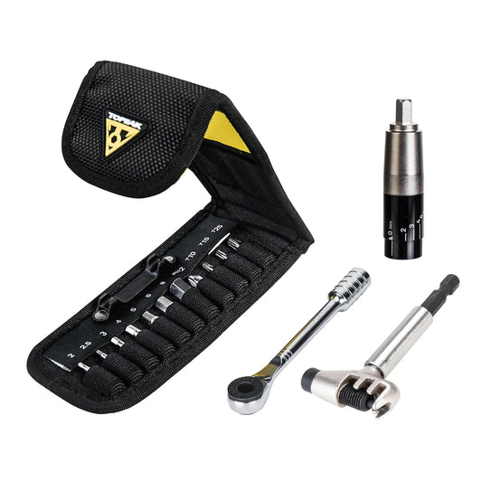 Topeak Ratchet Rocket Lite NTX+, herramienta de carraca y brocas, con broca de torsión ajustable de 2-6 Nm y cabeza de herramienta de cadena, herramienta de bicicleta de 19 funciones