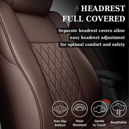 Fundas de Asiento para Toyota Tacoma de Coverado, Juego Completo de Fundas de Asiento de Cuero para Automóvil a Medida 2005-2023 Toyota Tacoma Doble/Cabina de tripulación, Fundas de Asiento para Automóviles y