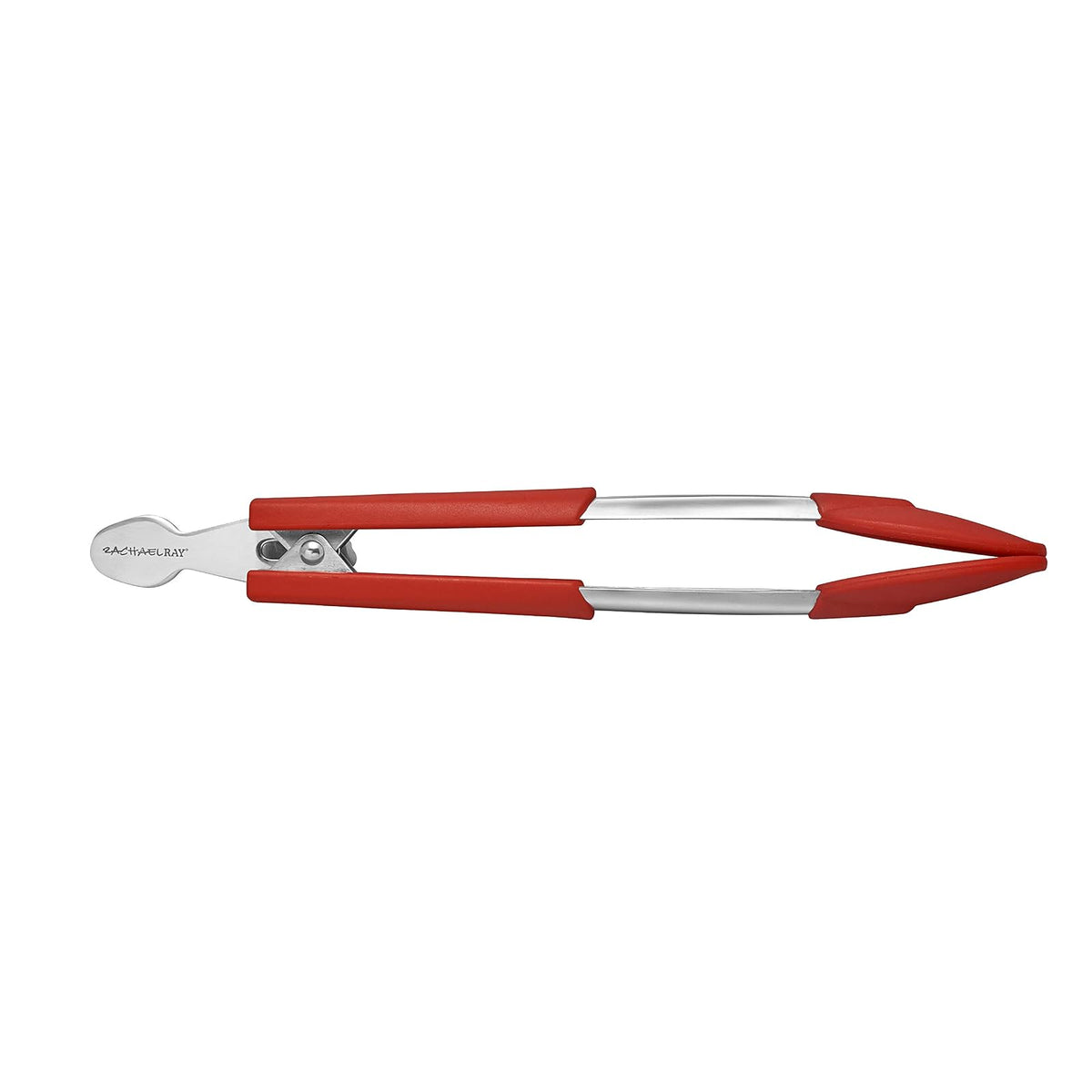 Rachael Ray Lil' Huggers - Pinzas de cocina con bloqueo perezoso para lavaplatos, herramientas para servir ensaladas, multiusos, 2 piezas, rojo