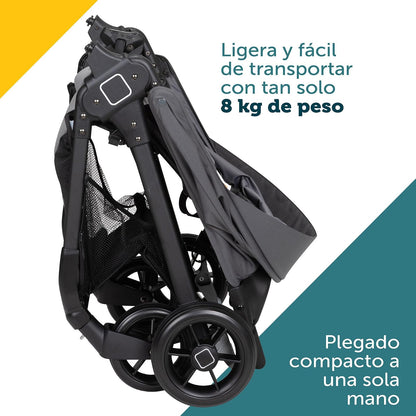 Safety 1st Carriola-Sistema de Viaje Smooth Ride LT Monument Gris, con uso desde recién nacido hasta los 22kg, con Portabebé OnBoard FLX