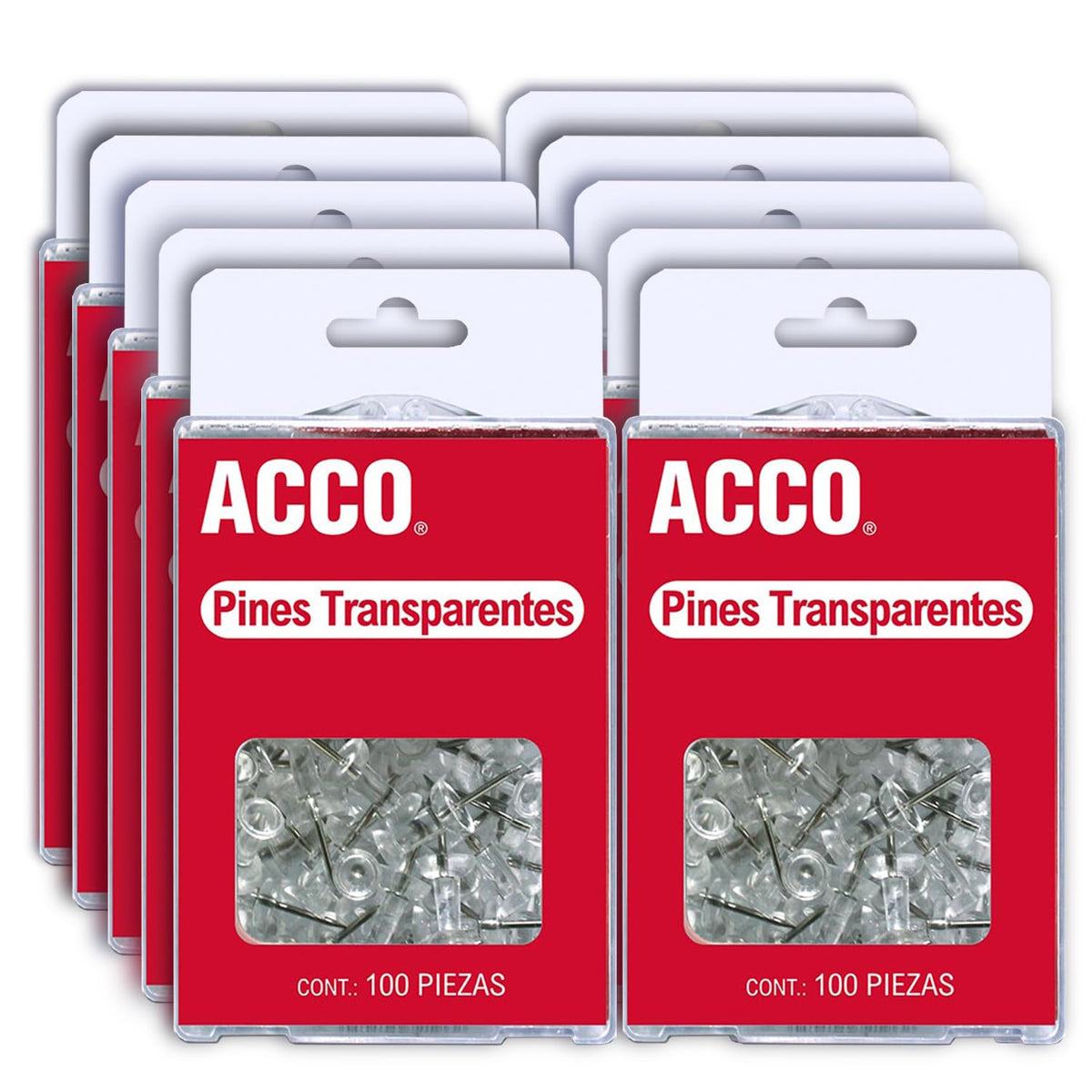 Acco Chinchetas Cabeza Transparente para Tablero de Corcho 1000 Pines