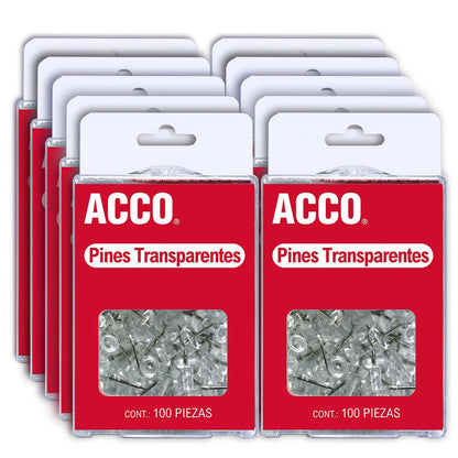 Acco Chinchetas Cabeza Transparente para Tablero de Corcho 1000 Pines