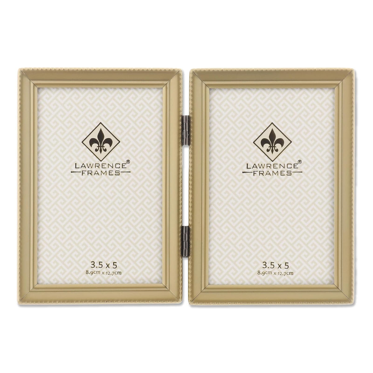 Lawrence Frames Marco de Fotos Triple con Bisagra, Latón Antiguo - Oro satinado - 3.5x5 Double
