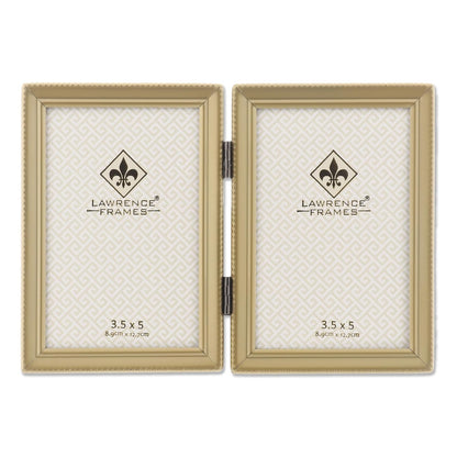 Lawrence Frames Marco de Fotos Triple con Bisagra, Latón Antiguo - Oro satinado - 3.5x5 Double