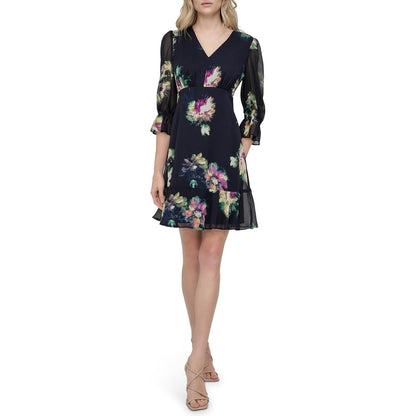 DKNY - Vestido Midi con Mangas voladas para Mujer