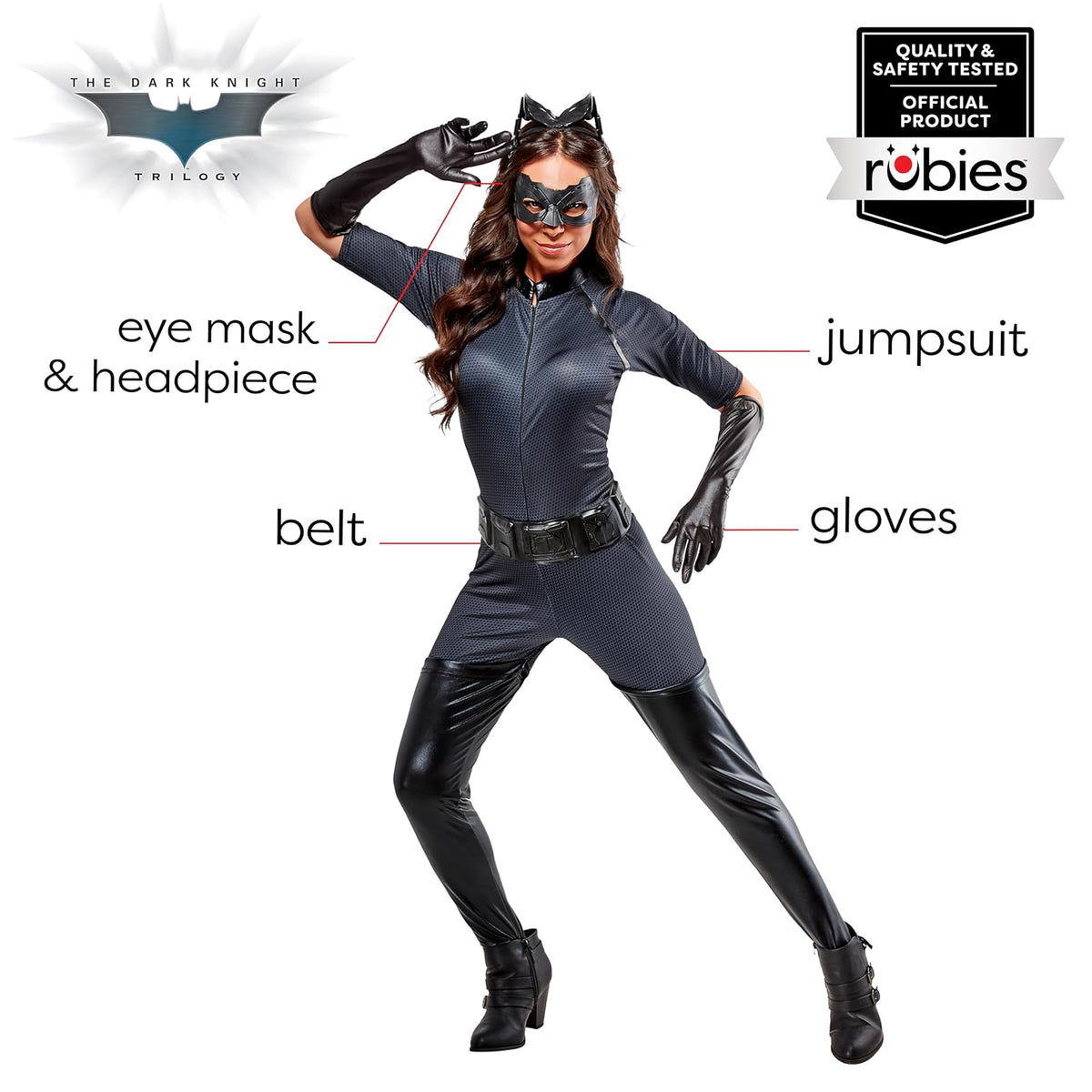 Secret Wishes - Catwoman para adultos de Batman Dark Knight Rises, color negro, tamaño mediano
