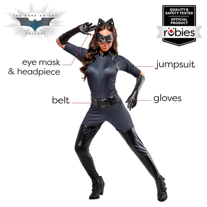 Secret Wishes - Catwoman para adultos de Batman Dark Knight Rises, color negro, tamaño mediano