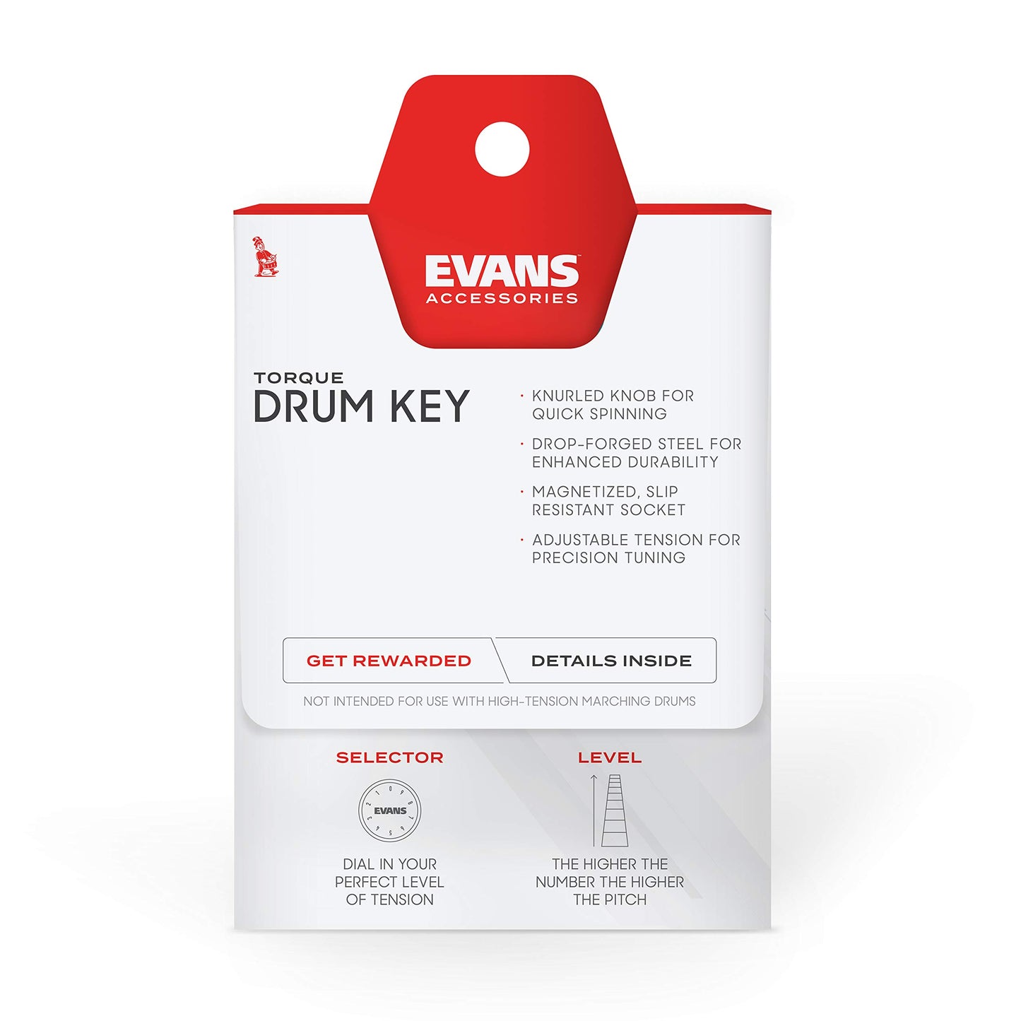 Llave para Batería Evans DATK - Herramienta de Ajuste para Bateristas | Ajuste Preciso | Duradera y Resistente | Fácil de Usar | Herramienta Esencial | Accesorio de Batería | Mejora tu Sonido | Evans