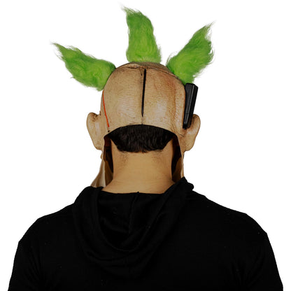 Ghoulish Productions Máscara De Látex Stiched Smile Clown, Accesorio Cosplay Green Payaso Sonriente, Disfraz Aterrador para Halloween y Fiestas Temáticas, Cosplay Ciberpunk Clown, Diseño Artesanal