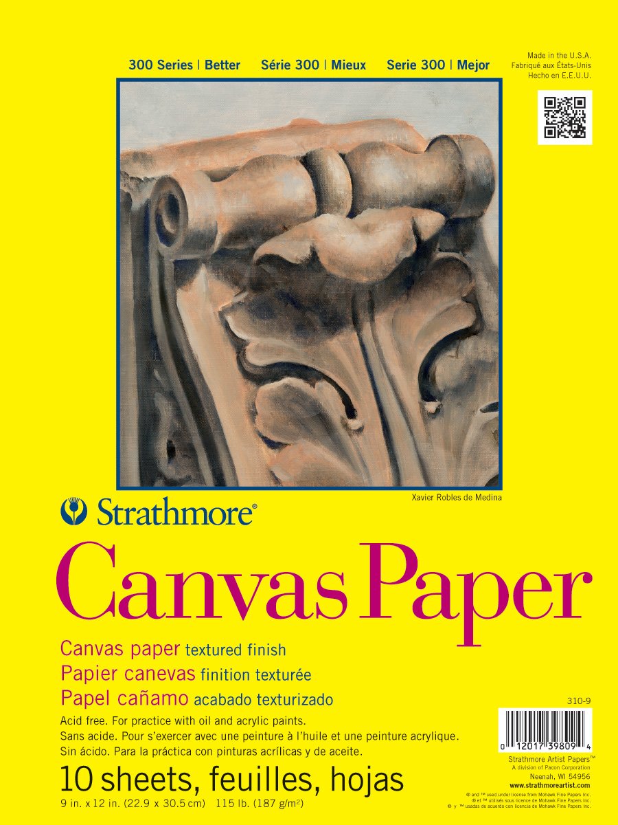 Strathmore Bloc de Papel de Lona Serie 300, 10 Hojas - 9 x 12 inches