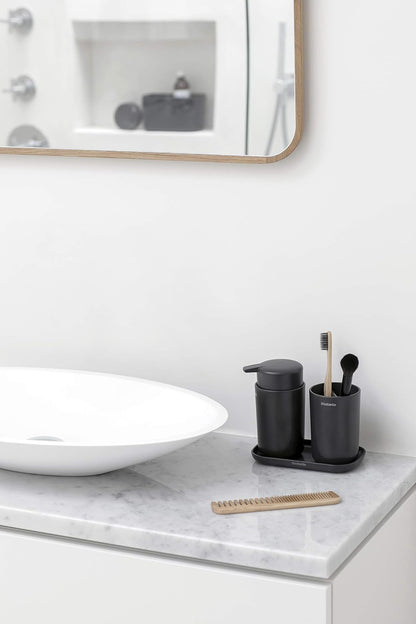 BRABANTIA | Accesorios para Baño de Plástico | Juego de 3 Piezas | Color Gris
