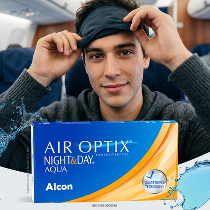 Air Optix Night & Day Aqua Lentes de contacto, 6 lentes, Dioptrías -0.75