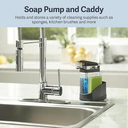 Casabella Sink Sider - Jabonera con Esponja para Fregadero, Negro, 1, 1