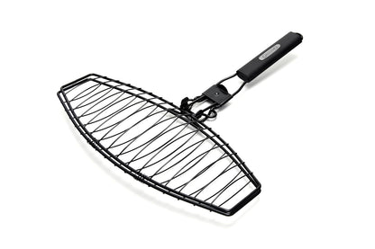 GrillPro 21015 - Cesta de pescado con mango desmontable, chapado en cromo