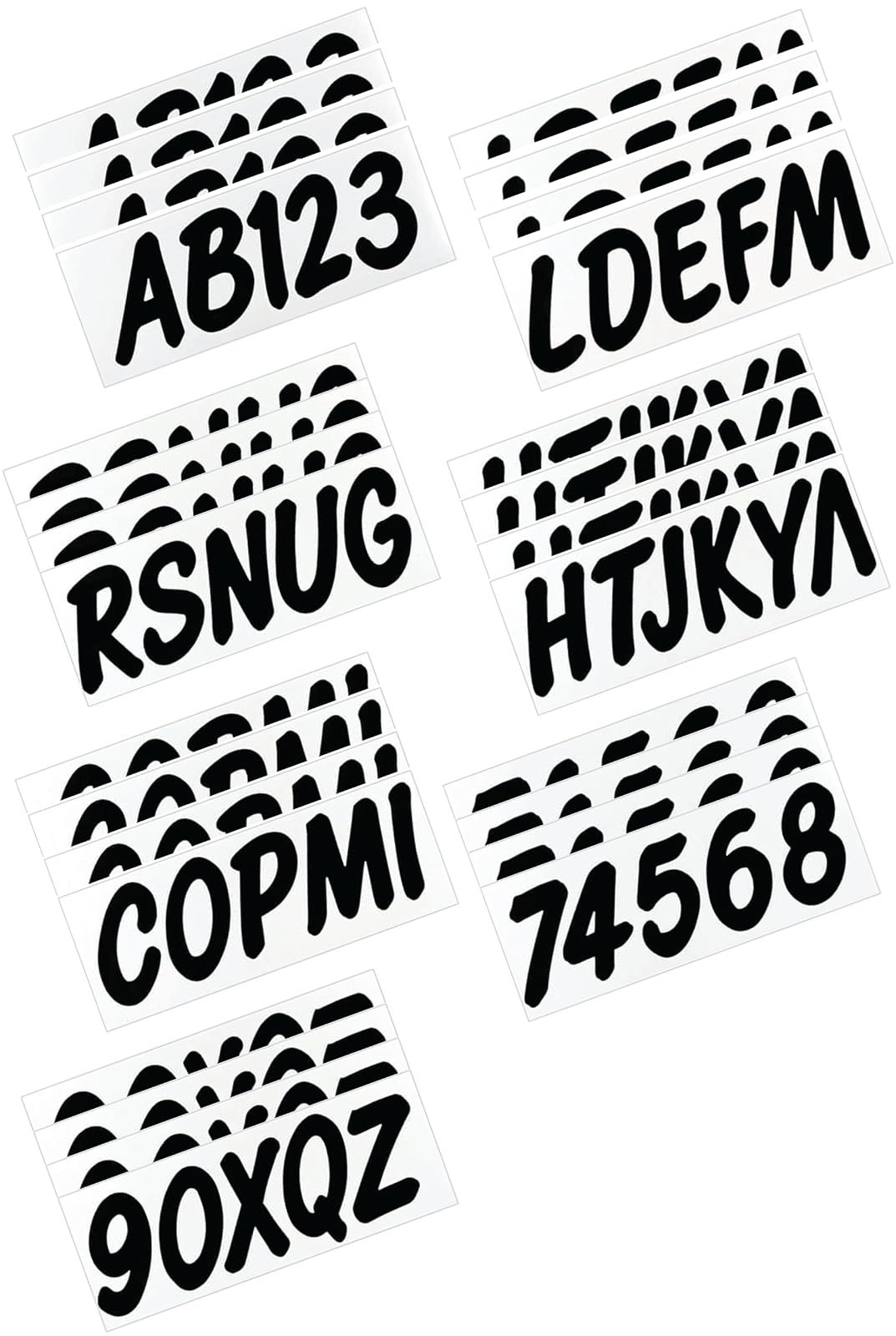 Hardline Products Series 400 Kit de Número de Registro de Barco y PWC de 3 Pulgadas, Negro Sólido, BLK400EC