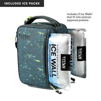 Titan Fridge - Lonchera vertical fría con 2 paredes de hielo de 250 g, Pixel Camo