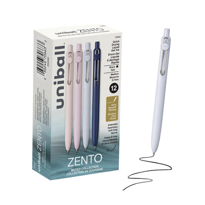 Uni-ball Zento Bolígrafos de Gel Retráctiles, Punta 0.7 mm - 1 Count (Pack of 12) - Tenue