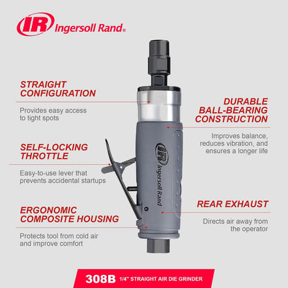 Ingersoll Rand 308B Rectificadora Neumática, 1/4"