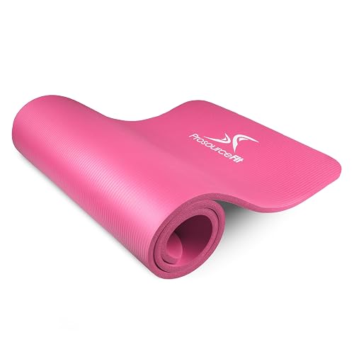 ProsourceFit - Colchoneta extra gruesa para yoga y pilates, 13 mm (½ pulgada) y 180 cm de largo, con espuma cómoda y correa de transporte
