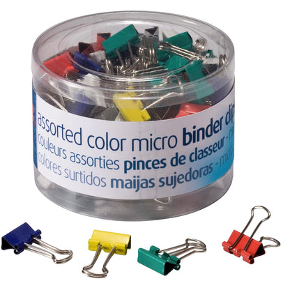 Officemate Clips para Documentos Metálicos, Colores Surtidos - Colores Variados - Micro