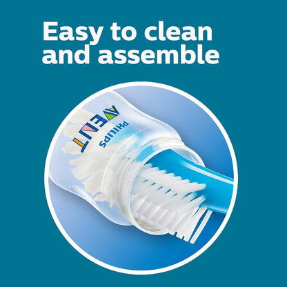 Philips Avent Biberón Anti-colic Clínicamente Comprobado 11 oz Traslúcido | Menos aire durante la alimentación | Ayuda a reducir cólicos y malestares | Flujo 3 - Medio | 4 pz | SCY106/04