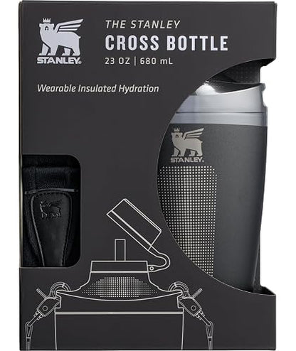 Stanley Cross Bottle | Botella de viaje de 23 onzas con correa de jacquard | Tapa Tritan a prueba de fugas con popote extraíble | Acero inoxidable reciclado | Aislamiento al aspiradora de doble pared