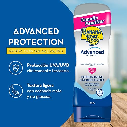 Banana Boat Advanced Protection Protector Solar 50 FPS Loción de 240ml