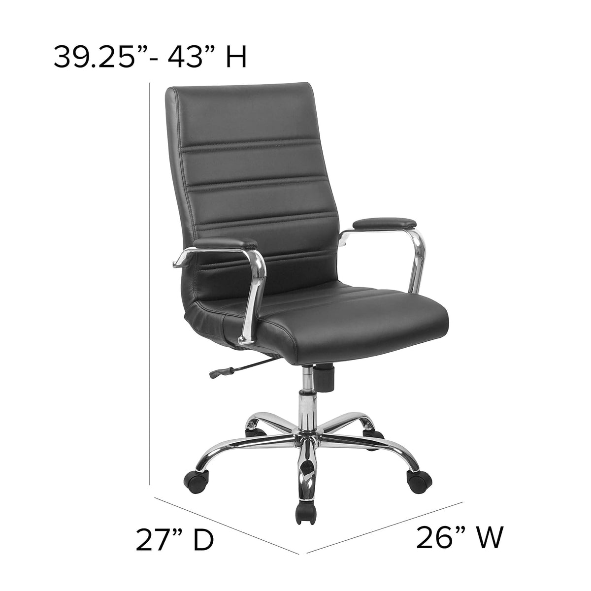 Flash Furniture High Back Office Chair | High Back LeatherSoft Executive Office Swivel Chair with Wheels