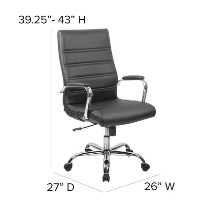 Flash Furniture High Back Office Chair | High Back LeatherSoft Executive Office Swivel Chair with Wheels