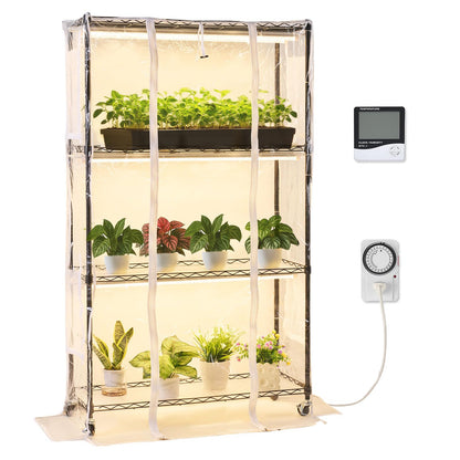 VEVOR Estante para Plantas con Luces de Cultivo LED, 180 cm - Colores cálidos - 4 niveles