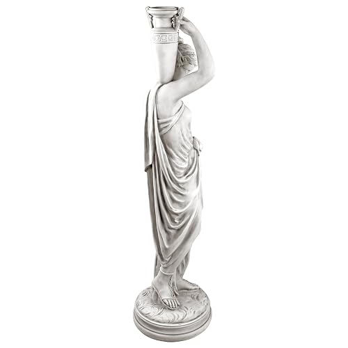 Design Toscano Dione The Divine Greek Water Woman Estatua de jardín para Interiores y Exteriores, Grande, 38 Pulgadas de Alto, Resina de Piedra fundida, Acabado de Piedra Antigua