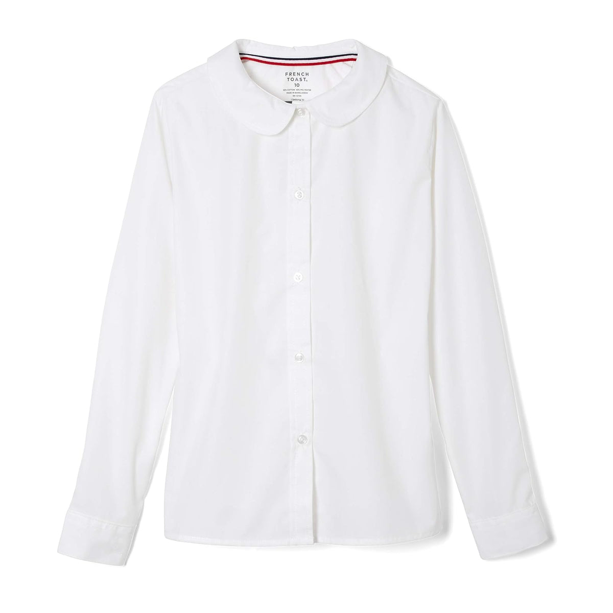 French Toast Blusa Escolar de Manga Larga con Cuello Peter Pan para Niña - White - 6
