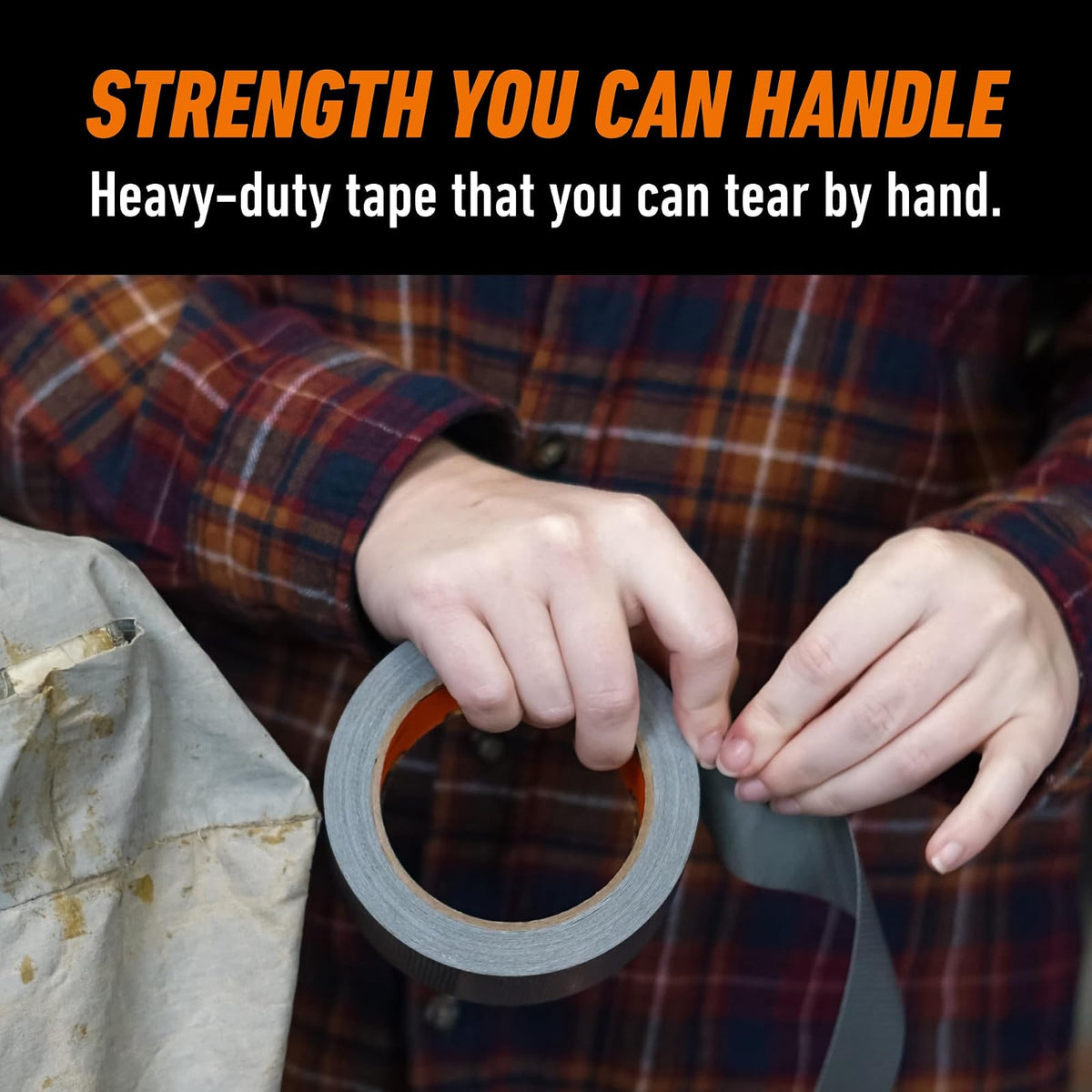 Gorilla Tape, 1.9 pulgadas x 10 yardas, plata (paquete de 1) - Conducto, utilidad, resistencia de triple capa, interior y exterior, carcasa resistente a la intemperie