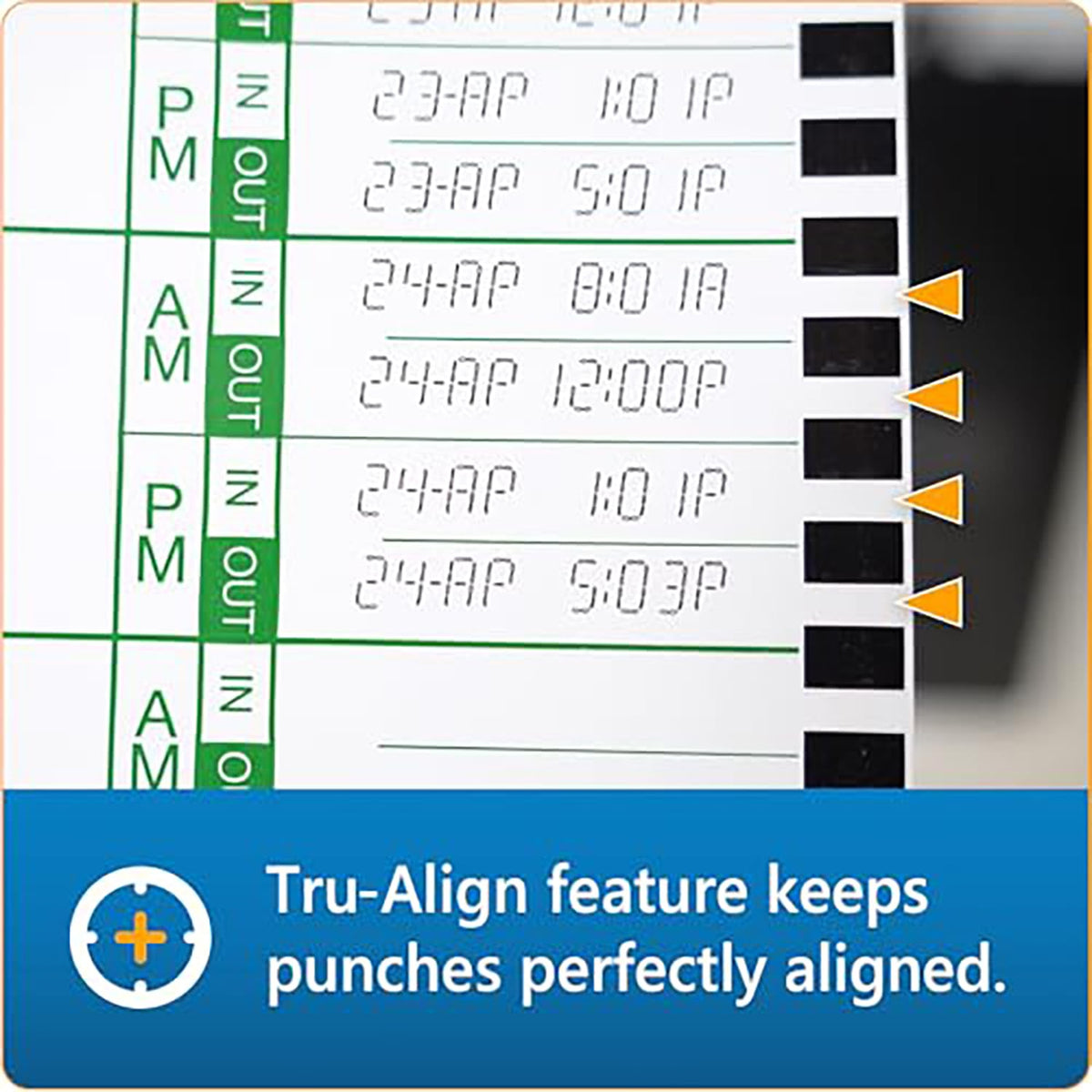 Lathem Tru-Align - Reloj térmico, Tarjetas de Horario, Blanco, 10.16 cm X 22.86 cm