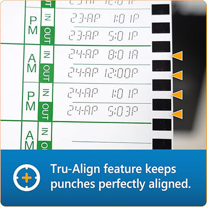 Lathem Tru-Align - Reloj térmico, Tarjetas de Horario, Blanco, 10.16 cm X 22.86 cm